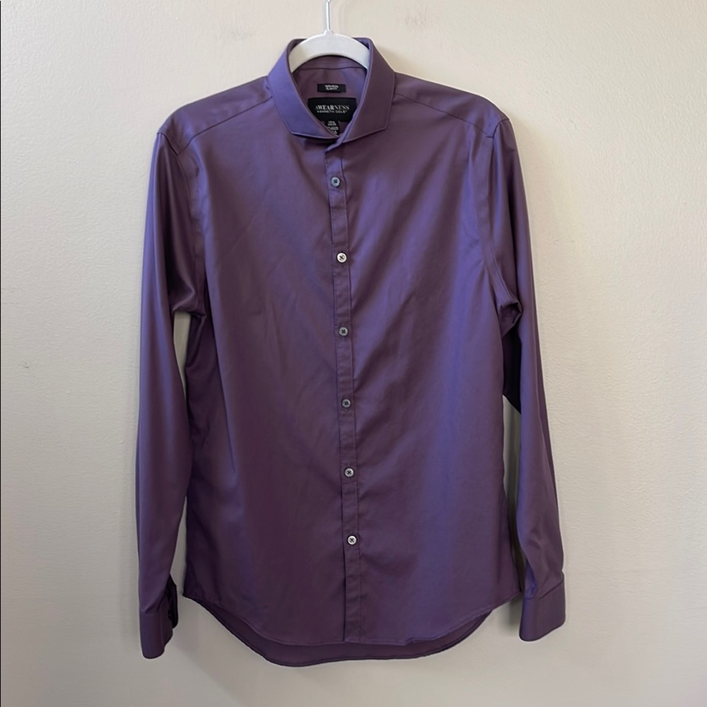 Men's Purple Cotton Dress Shirt Sz 15 1/2, 34/35